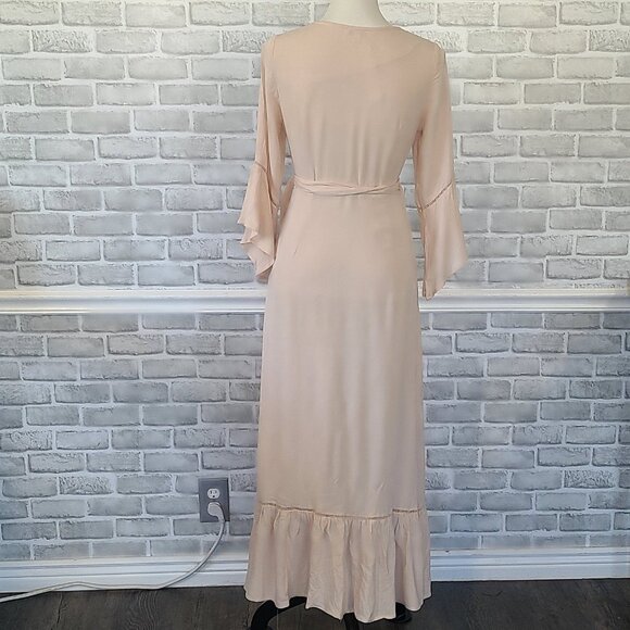 Baltic Born Daniella Ruffle Wrap Maxi Dress Bell Sleeve Boho Romantic Fairycore - Picture 2 of 9